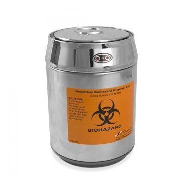 Bel-Art Benchtop Biohazard Disposal Can with Motion Sensor Lid; 1.5L Capacity, Stainless Steel