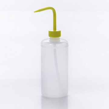 Bel-Art Narrow-Mouth 500ml (16oz) Polyethylene Wash Bottles; Yellow Polypropylene Cap, 28mm Closure (Pack of 6)