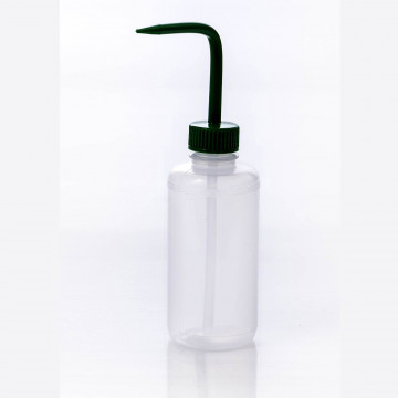 Bel-Art Narrow-Mouth 250ml (8oz) Polyethylene Wash Bottles; Green Polypropylene Cap, 28mm Closure (Pack of 6)