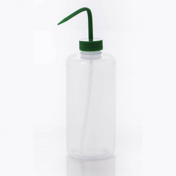 Bel-Art Narrow-Mouth 1000ml (32oz) Polyethylene Wash Bottles; Green Polypropylene Cap, 38mm Closure (Pack of 4)