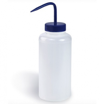 Bel-Art Wide-Mouth 1000ml (32oz) Polyethylene Wash Bottles; Blue Polypropylene Cap, 53mm Closure (Pack of 4)