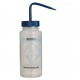 Bel-Art Safety-Labeled 2-Color Deionized Water Wide-Mouth Wash Bottles; 500ml (16oz), Polyethylene w/Blue Polypropylene Cap (Pack of 6)