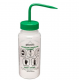 Bel-Art Safety-Labeled 2-Color 70% Ethanol Wide-Mouth Wash Bottles; 500ml (16oz), Polyethylene w/Green Polypropylene Cap (Pack of 6)
