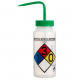 Bel-Art Safety-Labeled 4-Color Methyl Ethyl Ketone Wide-Mouth Wash Bottles; 500ml (16oz), Polyethylene w/Green Polypropylene Cap (Pack of 4)