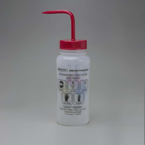 Bel-Art GHS Labeled Safety-Vented Acetone Wash Bottles; 500ml (Pack of 4)