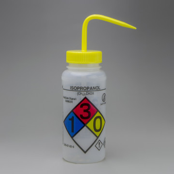 Bel-Art GHS Labeled Safety-Vented Isopropanol Wash Bottles; 500ml (Pack of 4)