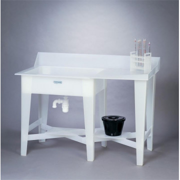 Bel-Art Polypropylene 20 Gallon Right Side Sink with Left Side Drainboard; 30 x 24 x 8 in.