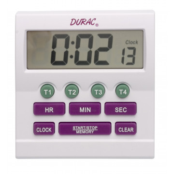 Bel-Art, H-B DURAC 4-Channel Electronic Timer and Clock with Certificate of Calibration