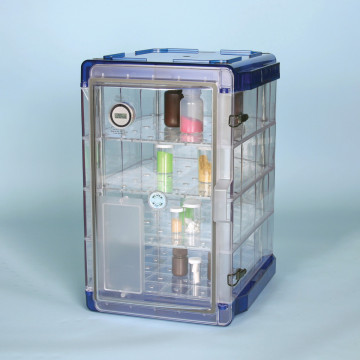 Bel-Art Secador® Clear 4.0 Vertical Desiccator Cabinet with Blue End-Caps; 1.9 cu. ft.