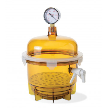 Bel-Art Lab Companion Amber Polycarbonate Round Style Vacuum Desiccator; 6 Liter