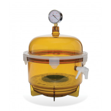 Bel-Art Lab Companion Amber Polycarbonate Round Style Vacuum Desiccator; 10 Liter