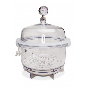 Bel-Art Lab Companion Clear Polycarbonate Round Style Vacuum Desiccator; 20 Liter