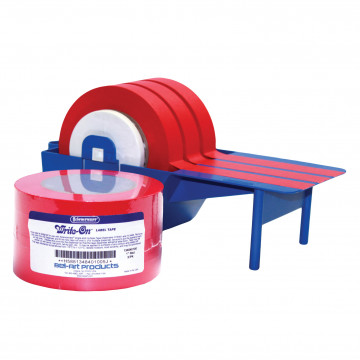 Bel-Art Write-On Red Label Tape; 40yd Length, 1 in. Width, 3 in. Core (Pack of 3)