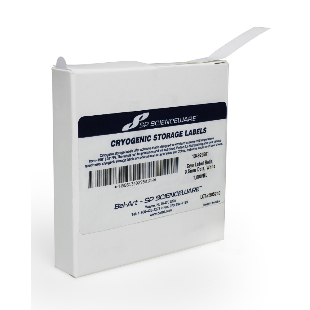 SP Bel-Art Cryogenic Storage Labels; Roll of 9.5mm Dots for 0.5-1.5ml ...