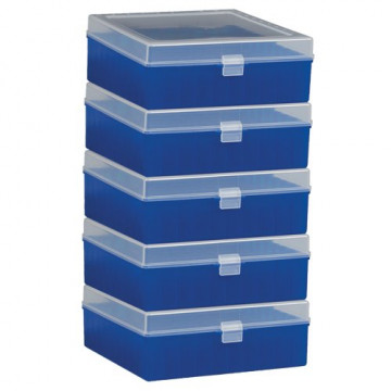 Bel-Art 100-Place Plastic Freezer Storage Boxes; Blue (Pack of 5)