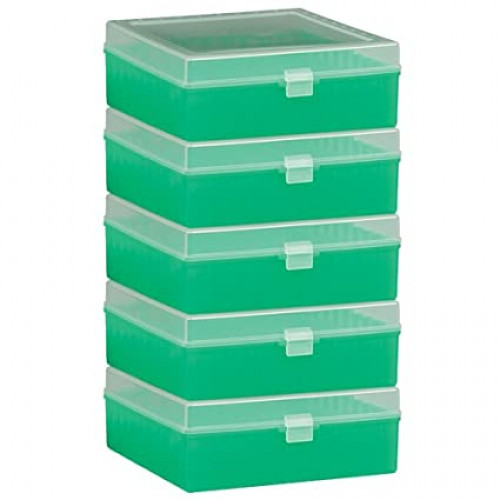 Bel-Art 100-Place Plastic Freezer Storage Boxes; Green (Pack of 5)