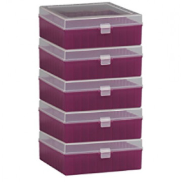 Bel-Art 100-Place Plastic Freezer Storage Boxes; Purple (Pack of 5)