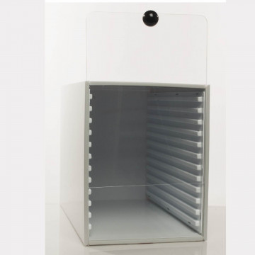 Bel-Art Microscope Slide Tray Cabinet; 12 Trays - 240 Slides Capacity, 14 x 8³⁄₁₆ x 10 in., Plastic