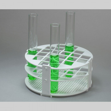 Bel-Art No-Wire Round Test Tube Rack; For 16-20mm Tubes, 24 Places, White