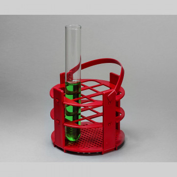 Bel-Art No-Wire Round Test Tube Rack; For 16-20mm Tubes, 9 Places, Red