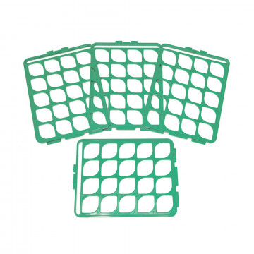 Bel-Art Switch-Grid Test Tube Rack Grids; For 16-20mm Tubes, Green (Pack of 4)