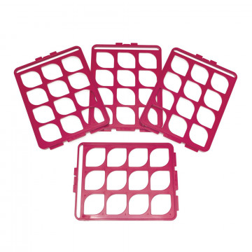 Bel-Art Switch-Grid Test Tube Rack Grids; For 20-25mm Tubes, Fuchsia (Pack of 4)