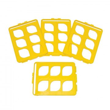 Bel-Art Switch-Grid Test Tube Rack Grids; For 25-30mm Tubes, Yellow (Pack of 4)