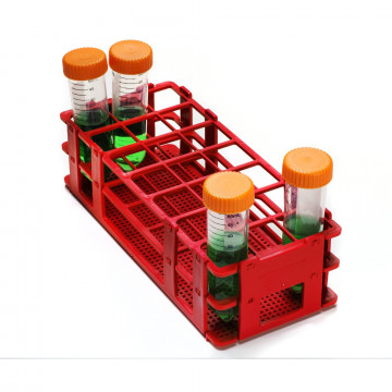 Bel-Art No-Wire Test Tube Rack; For 25-30mm Tubes, 21 Places, Red