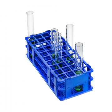 Bel-Art No-Wire Test Tube Rack; For 16-20mm Tubes, 40 Places, Blue