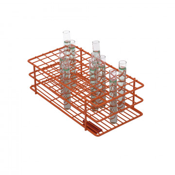 Bel-Art Poxygrid® Test Tube Rack; For 10-13mm Tubes, 72 Places, Orange