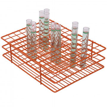 Bel-Art Poxygrid® Test Tube Rack; For 13-16mm Tubes, 108 Places, Orange