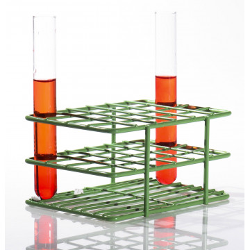 Bel-Art Poxygrid “Half-Size” Test Tube Rack; For 13-16mm Tubes, 24 Places, Green