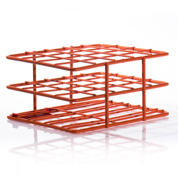 Bel-Art Poxygrid “Half-Size” Test Tube Rack; For 16-20mm Tubes, 20 Places, Orange