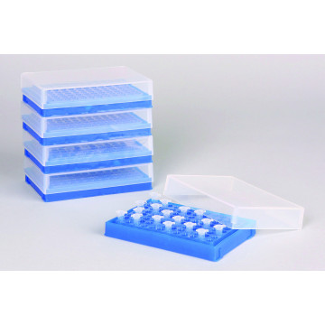 Bel-Art PCR Rack; For 0.2ml Tubes, 96 Places, Fluorescent Blue (Pack of 5)