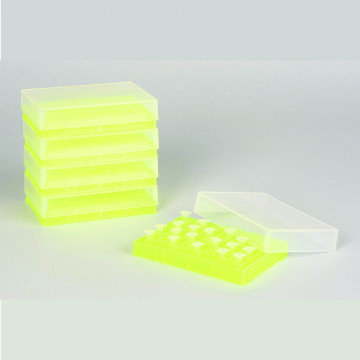 Bel-Art PCR Rack; For 0.2ml Tubes, 96 Places, Fluorescent Yellow (Pack of 5)