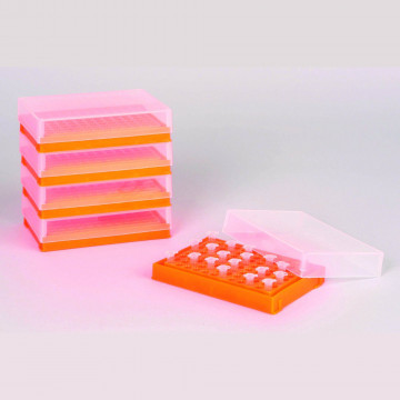 Bel-Art PCR Rack; For 0.2ml Tubes, 96 Places, Fluorescent Orange (Pack of 5)