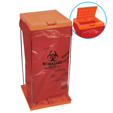 Bel-Art Clavies® Orange Biohazard Bag Holder Cover (For F13192-0002 and F13192-0003)