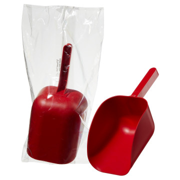 Bel-Art Sterileware Pharma Scoops - Red; 2500ml (85oz), Individually Wrapped (Pack of 15)