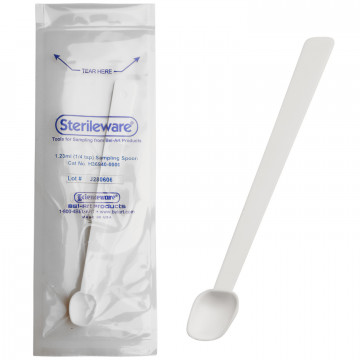Bel-Art Sterileware Long Handle Sterile Sampling Spoon; 1.23ml (¼tsp), Plastic, Individually Wrapped (Pack of 200)