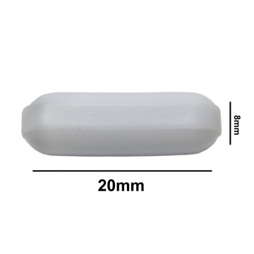 Bel-Art Spinbar® Teflon® Polygon Magnetic Stirring Bar; 20 x 8mm, White, without Pivot Ring