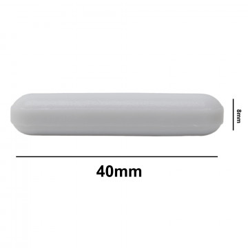 Bel-Art Spinbar® Teflon® Polygon Magnetic Stirring Bar; 40 x 8mm, White, without Pivot Ring