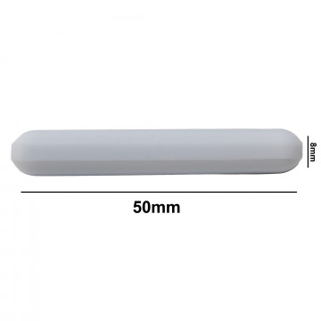 Bel-Art Spinbar® Teflon® Polygon Magnetic Stirring Bar; 50 x 8mm, White, without Pivot Ring