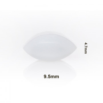 Bel-Art Spinbar® Teflon® Elliptical (Egg-Shaped) Magnetic Stirring Bar; 9.5 x 4.7mm, White
