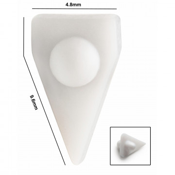Bel-Art Spinvane® Teflon® Triangular Magnetic Stirring Bar; 5.6 x 9.6 x 4.8mm, Fits 1 ml Vials, White