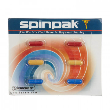 Bel-Art Spinpak® Teflon® Octagon Magnetic Stirring Bar Assortment, Assorted Colors (Pack of 6)