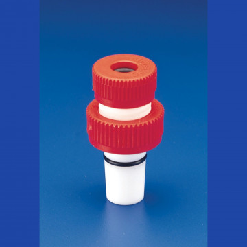 Bel-Art Safe-Lab Joint Tubing Adapter for 24/40 Tapered Joints; 10mm Hole Opening, PTFE