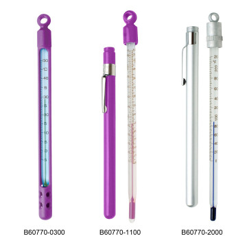 Bel-Art, H-B DURAC Plus Pocket Liquid-In-Glass Laboratory Thermometer; -10 to 110C (0 to 220F), Window Plastic Case, Organic Liquid Fill