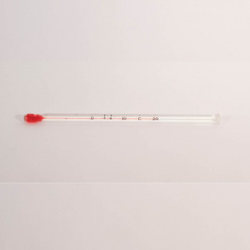 Bel-Art, H-B DURAC Blood Bank Liquid-In-Glass Refrigerator Thermometer; -5 to 20C, PFA Safety Coated, Organic Liquid Fill