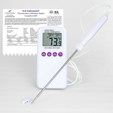 Bel-Art, H-B DURAC Calibrated Electronic Thermometer with Stainless Steel Probe; -50/200C (-58/392F), 135 x 22mm