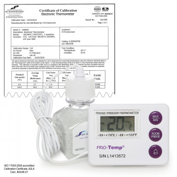 Bel-Art, H-B Frio Temp Dual Zone Electronic Verification Thermometer; -50/70C (-58/158F) and -10/50C (14/122F); General Calibration